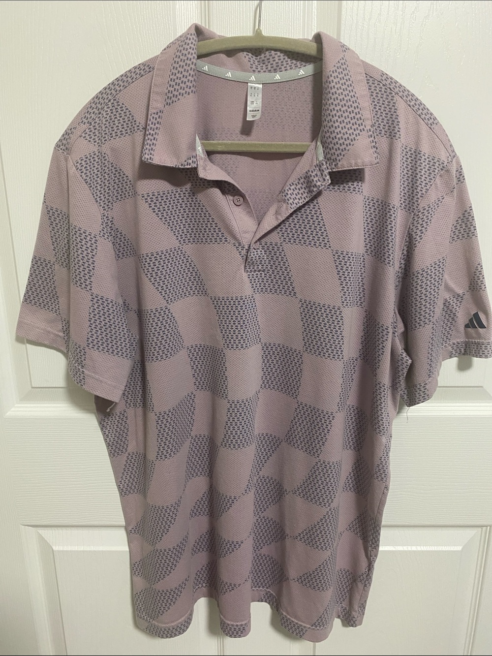 adidas Men’s Lavender Wave-Check Polo